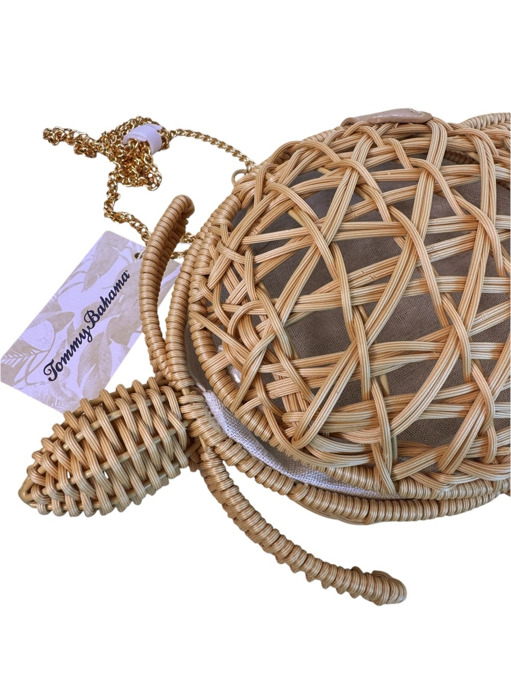 TOMMY BAHAMA NWT Wicker Woven Turtle Bag One Size in Natural - Picture 2 of 14
